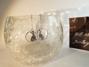 Sterling silver Moondance Hare on full moon earrings