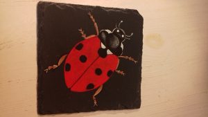 Ladybird Slate Coaster